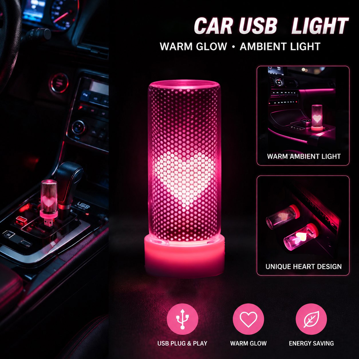Interior Design Home Decor - Nowa USB Lampka Nastrojowa w Kształcie