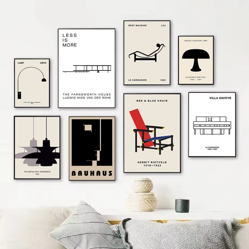 Interior Design Landscape - Klasyczny plakat na płótnie z abstrakcyjną