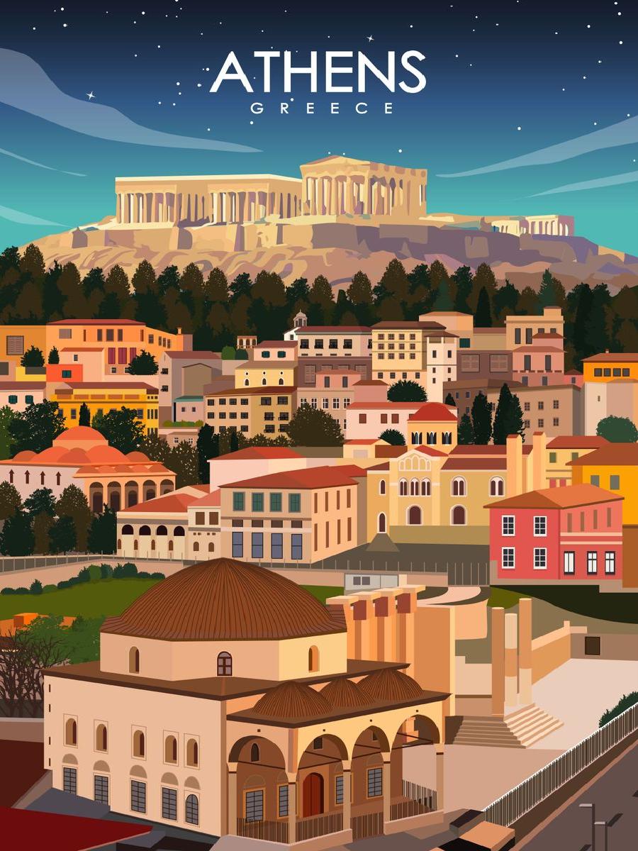 Vintage Athens Greece Travel P – Interior Design Landscape recenzja i cena