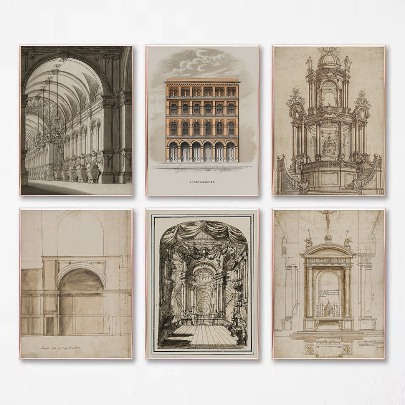 Rysunek Vintage Szkic Geometry – Interior Design Sketch recenzja i cena